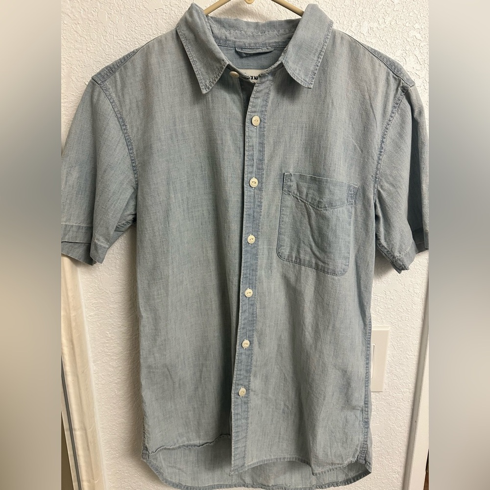 Buck Mason Men's Light Blue Casual Shirt- size S